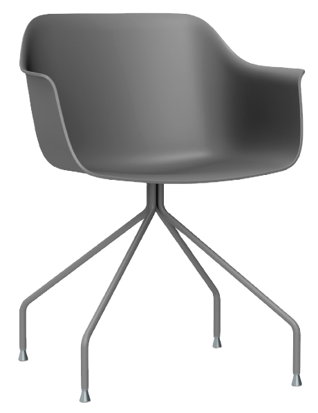 Miniatura: sillón shape patas araña en acero pintado color gris oscuro