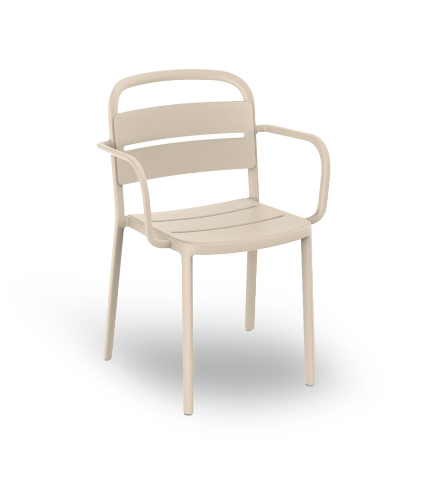 Miniatura: silla con brazos para uso interior exterior color arena