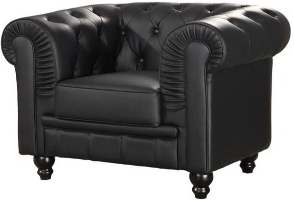 sillon chester clasico similpiel negro