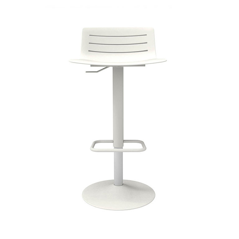 Miniatura: taburete giratorio pie central cromado o blanco altura regulable