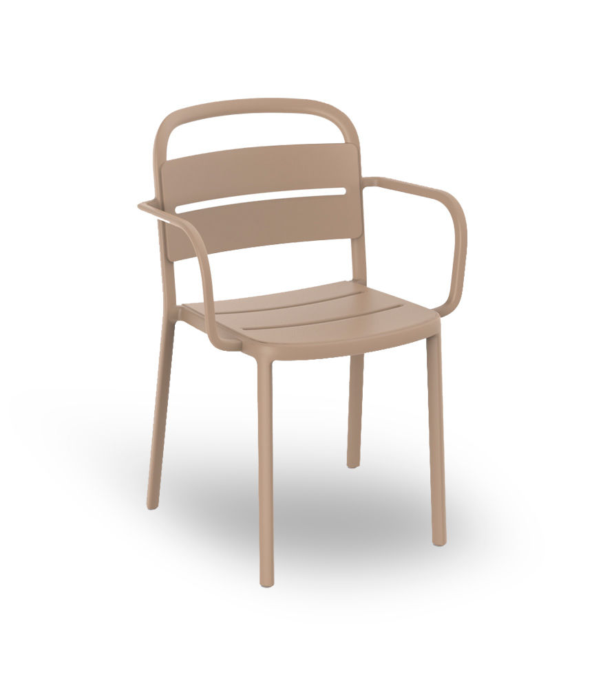 Miniatura: silla con brazos para uso interior exterior color arena