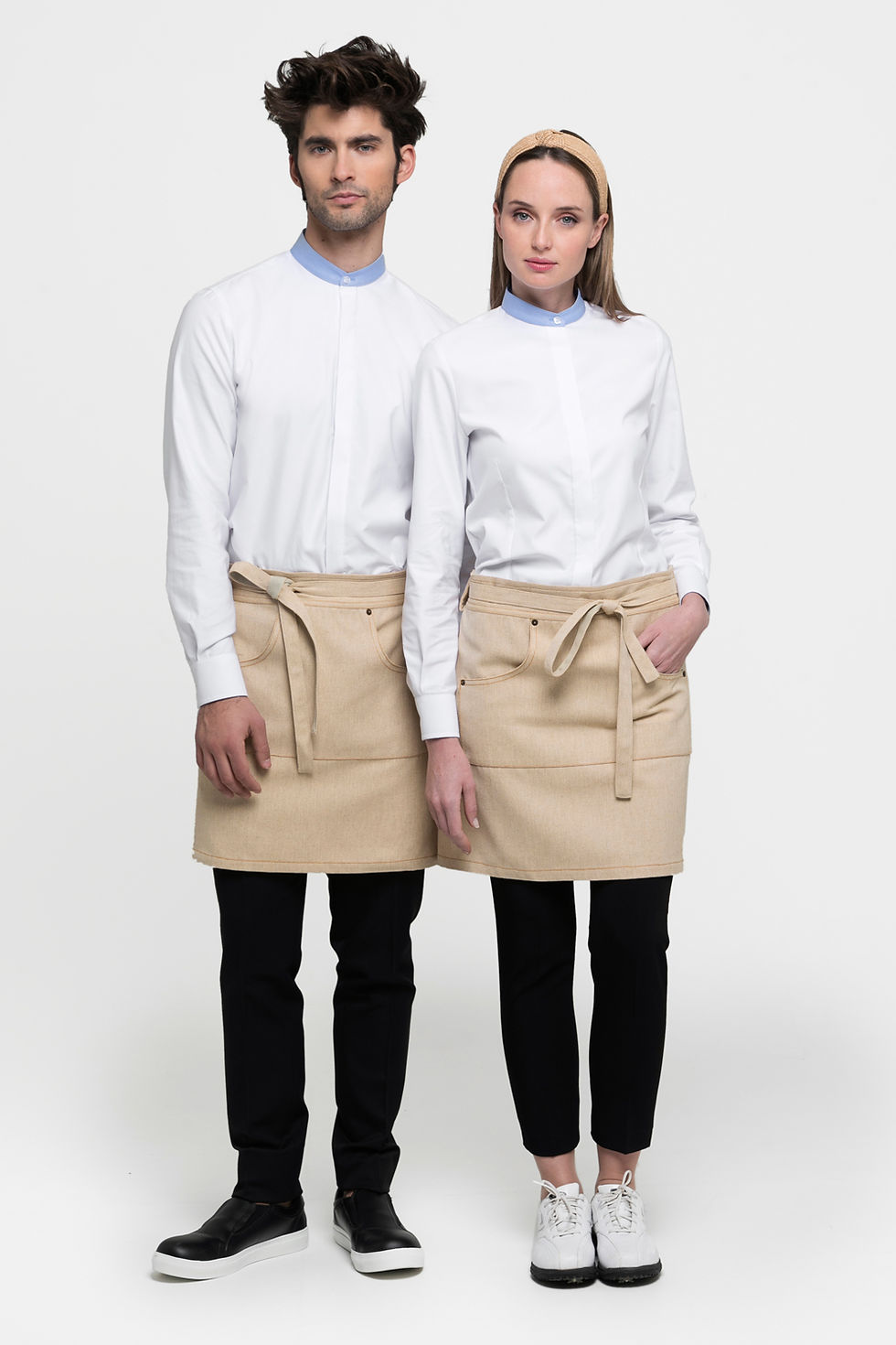 Delantal hostelería color crudo