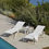 Miniatura: tumbona apilable reclinable 5 posiciones textilene blanco