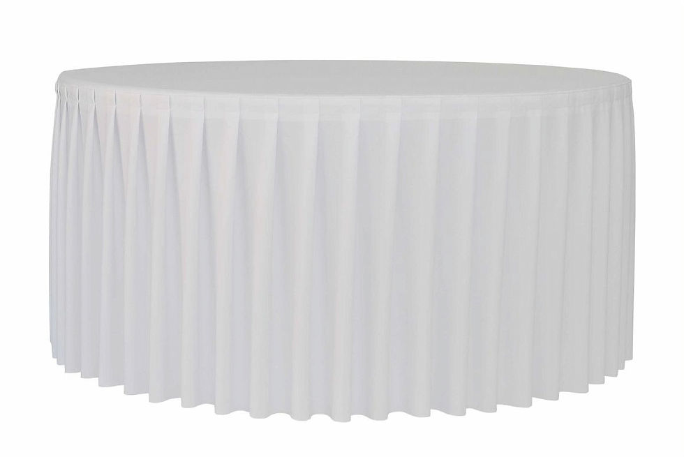 Miniatura: Funda plisada para mesa redonda catering