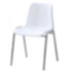 silla apilable de polipropileno blanca CARCASA cromada