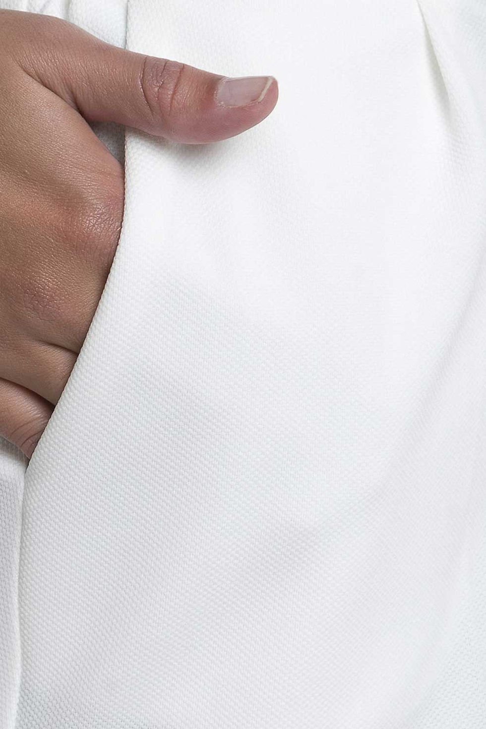Miniatura: Pantalón mujer Salónica con cintura elástica. Crudo
