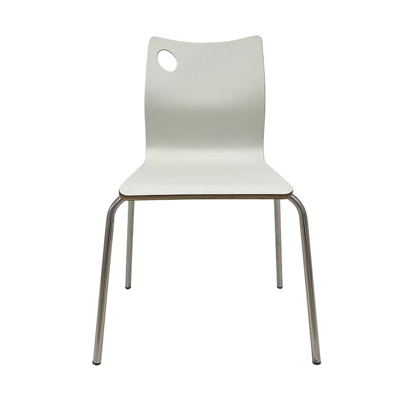 Miniatura: Silla mobiliario profesional blanco roto con estructura inoxidable y asiento formica HPL