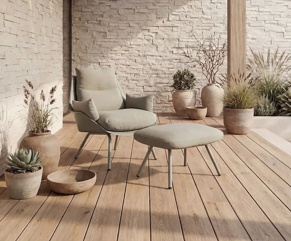 Miniatura: Butaca ANOU de diseño contemporáneo para terrazas y jardines.