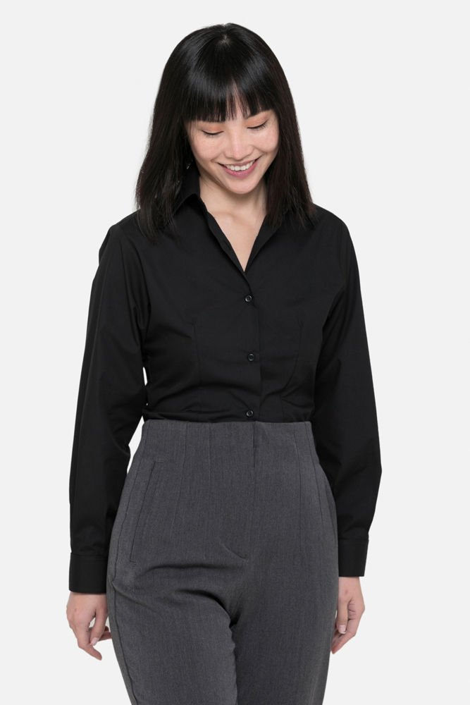 Miniatura: Camisa clásica de mujer Negra