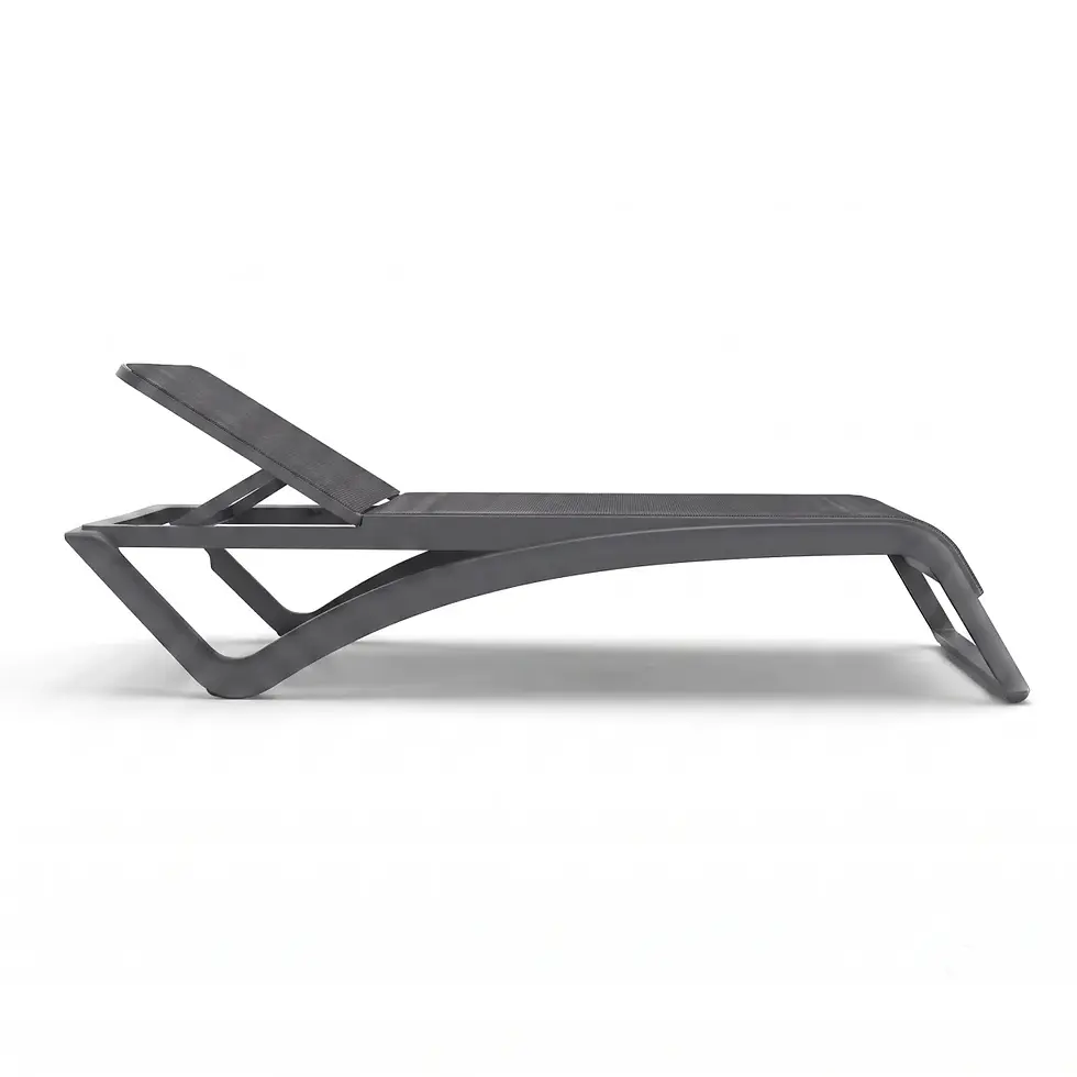 Tumbona Sky Club estructura gris oscuro Textilene gris negro