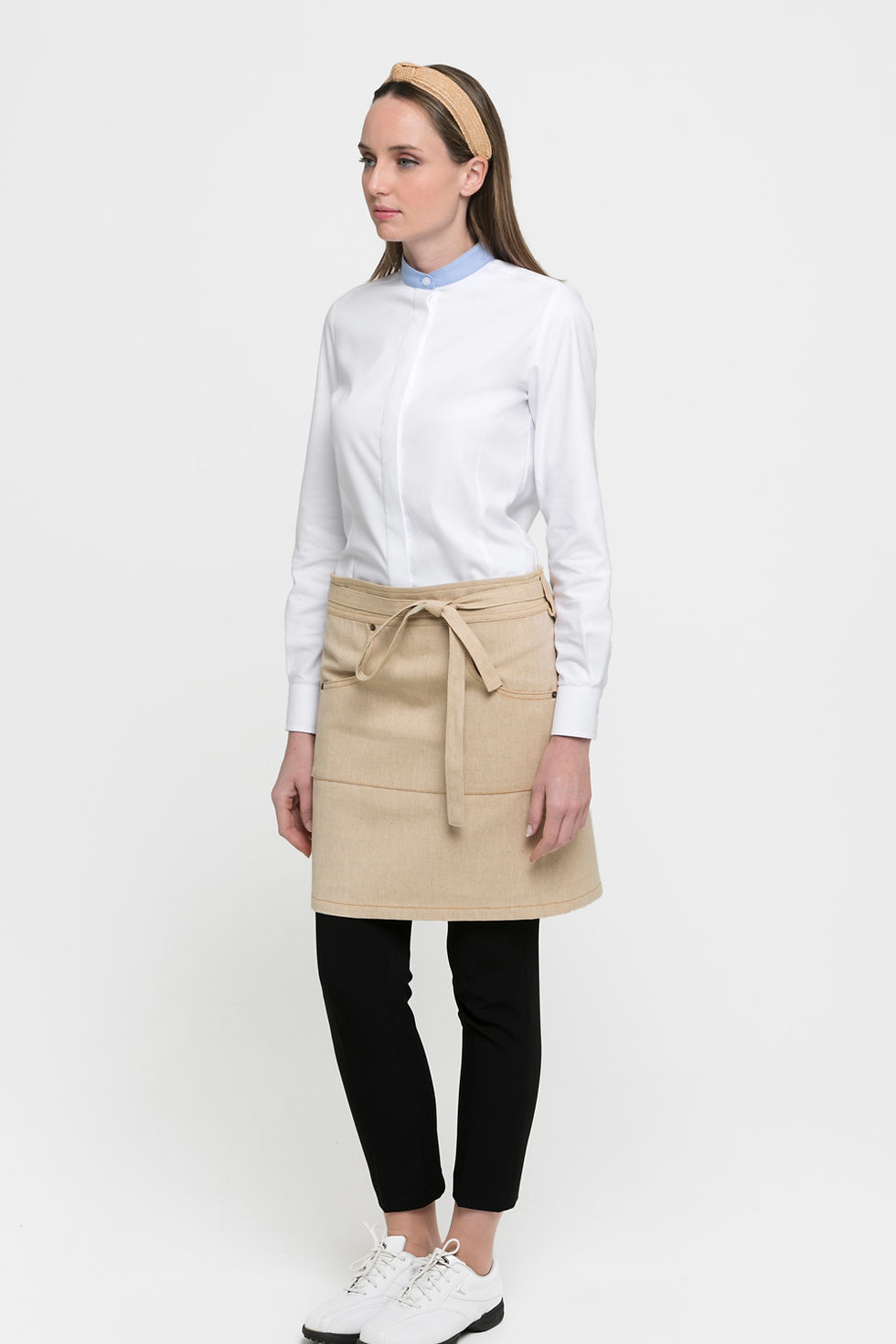 Delantal hostelería color crudo