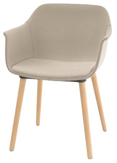 Miniatura: sillón tapizado patas de madera para uso interior en tejido sunbrella