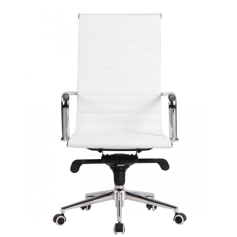 Miniatura: Silla de dirección ROTERDAM blanca con respaldo alto