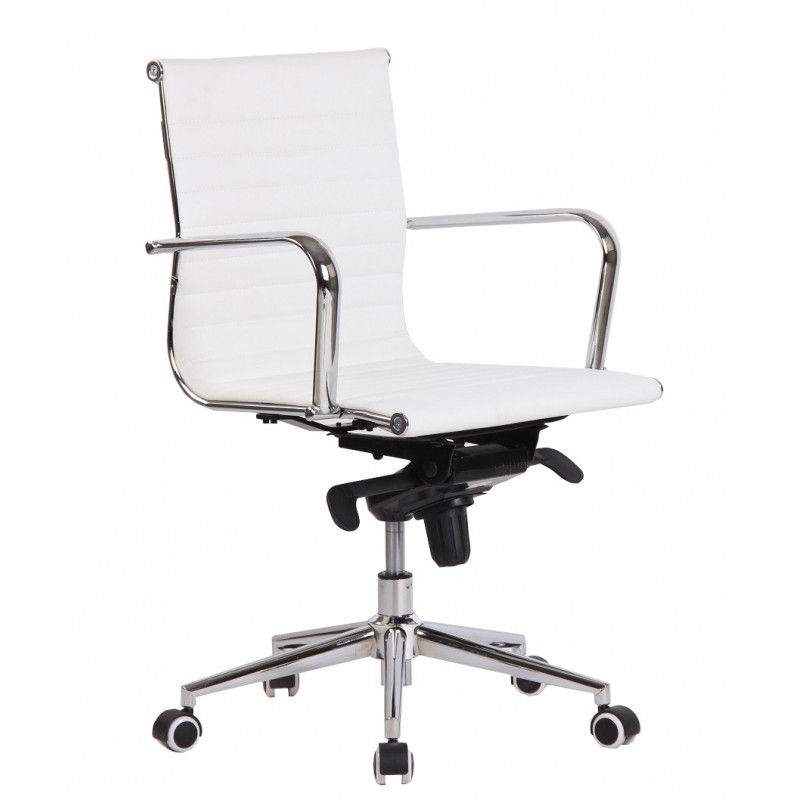 sillón de oficina ergonómico blanco giratorio ROTERDAM