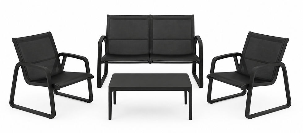 Set Pacific apilable para zona lounge exterior negro