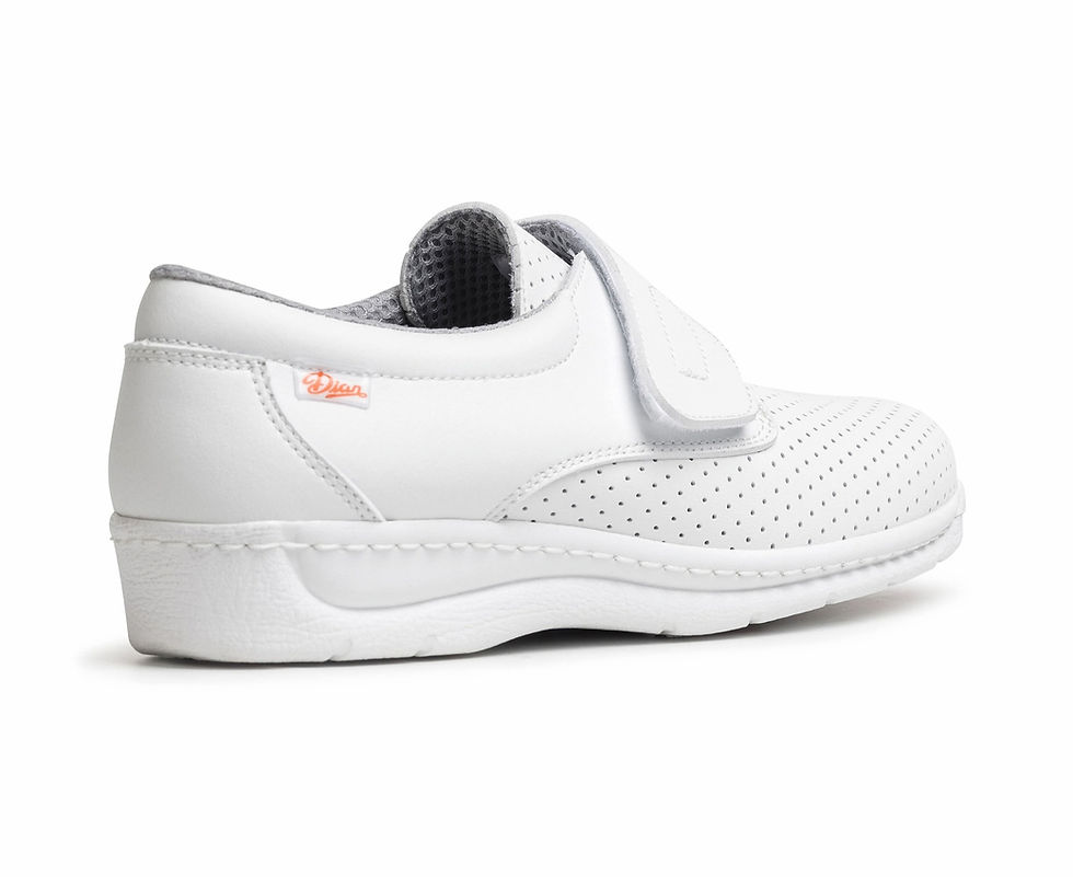 Miniatura: zapato sanitario plantilla antideslizante con cierre velcro blanco
