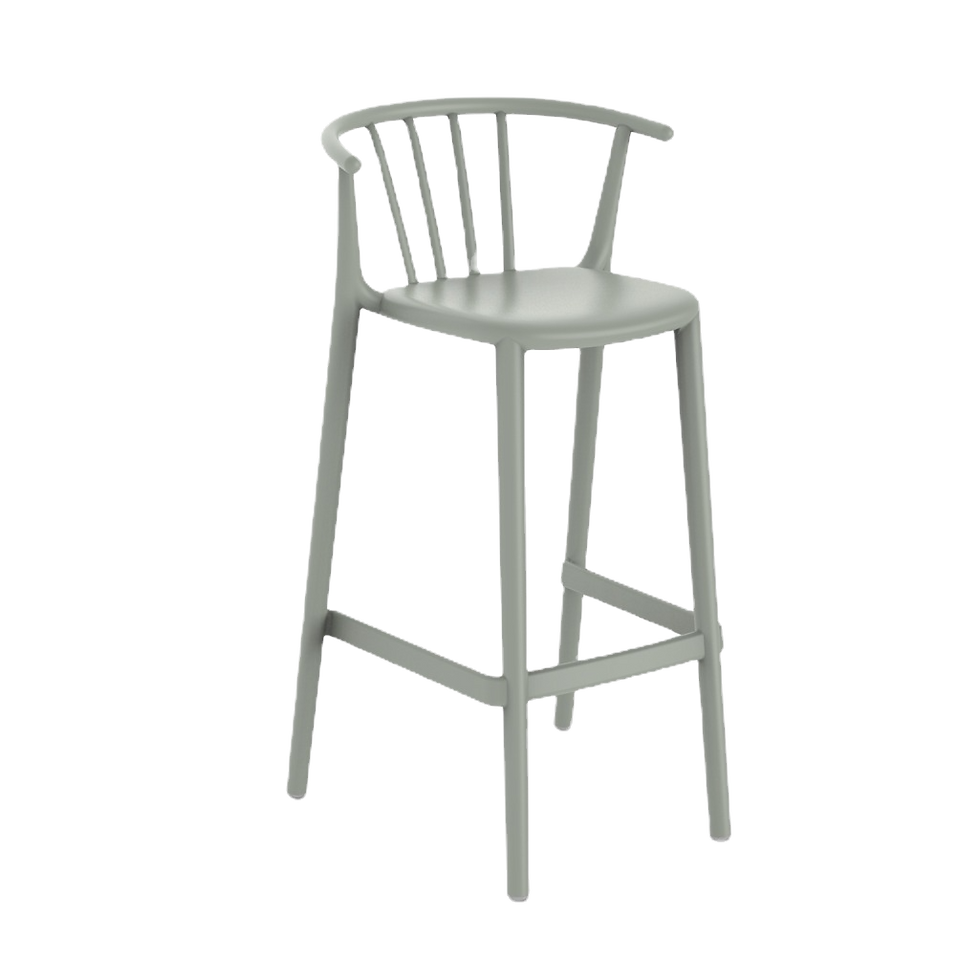 Miniatura: taburete woody en polipropileno para bares, cafeterias, color gris verdoso