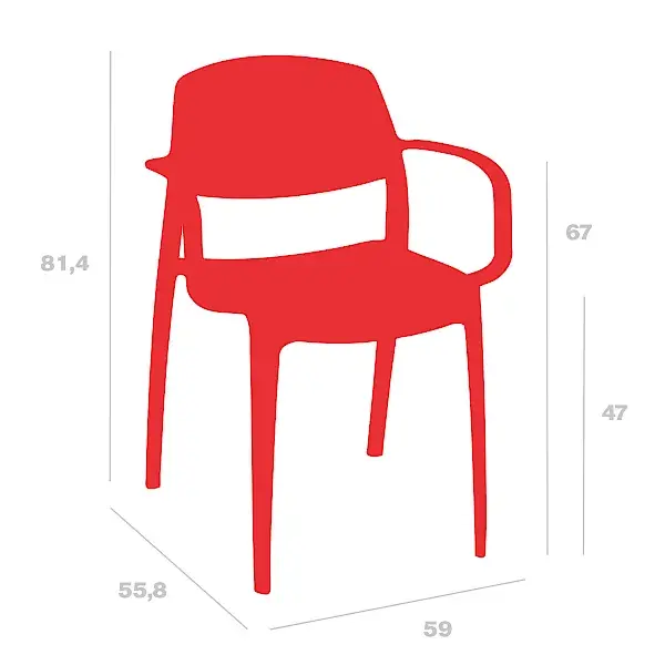 Miniatura: Silla Smart con brazos medidas