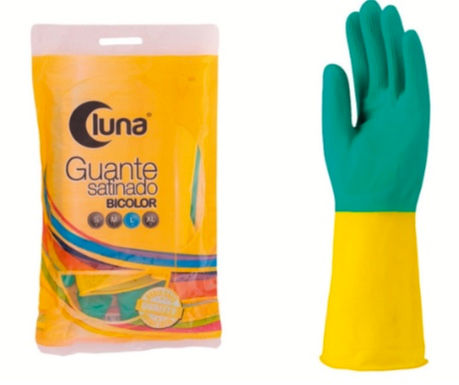 guantes satinados bicolor bolsa un par