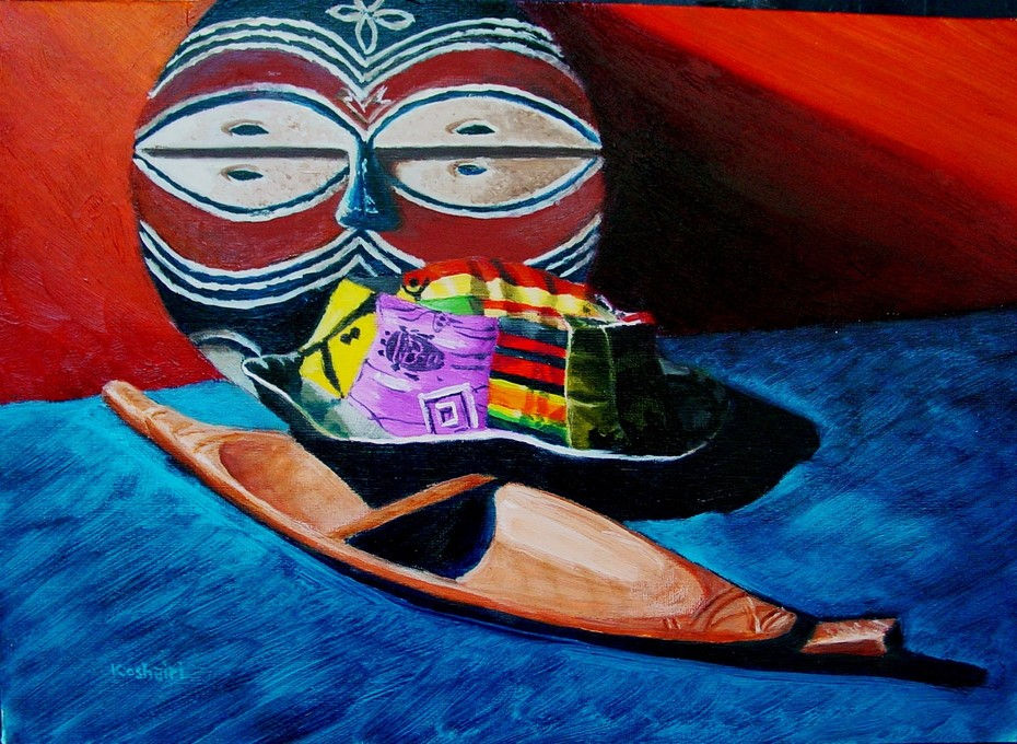 African Mask, 12x9 in, $200