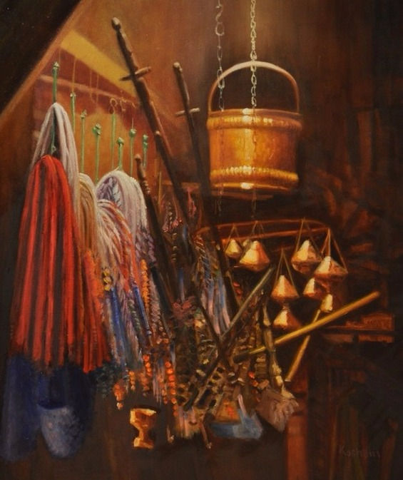 Lit Brass, 20x24 in, $1300