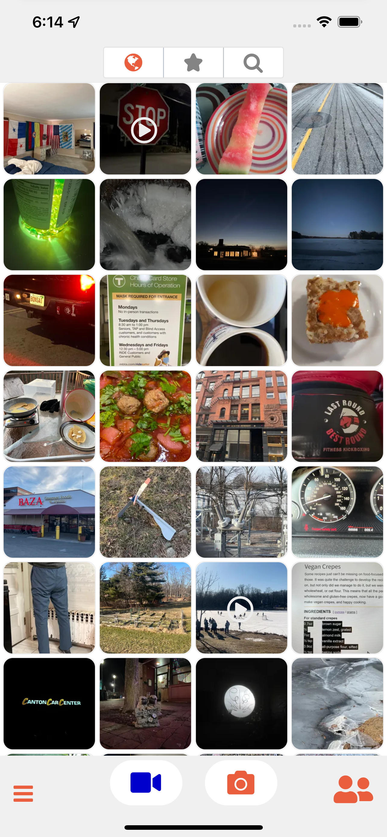 Main feed showing nearby photos