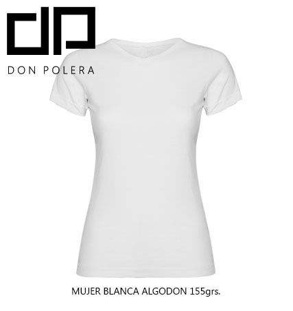 Polera 100% algodon color blanca