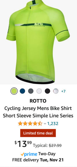 ROTTO Cycling Jersey Mens Bike Shirt Short Sleeve Simple Line Series