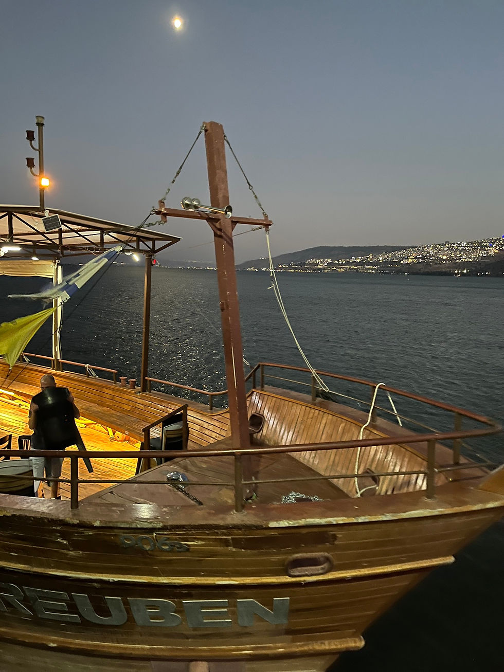 Our boat by moonlight