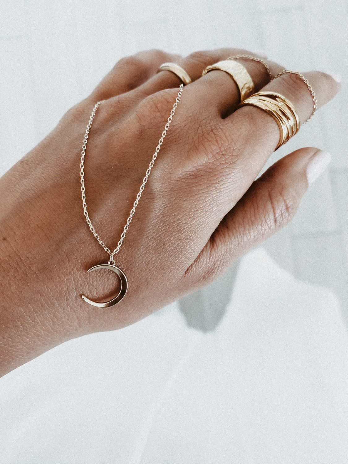 Golden Moon 925 Sterling Silver Necklace