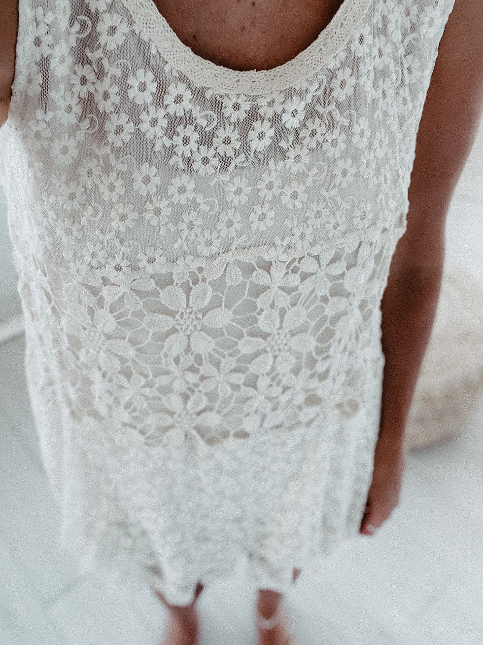 Thumbnail: Lace Crochet Pearl Dress