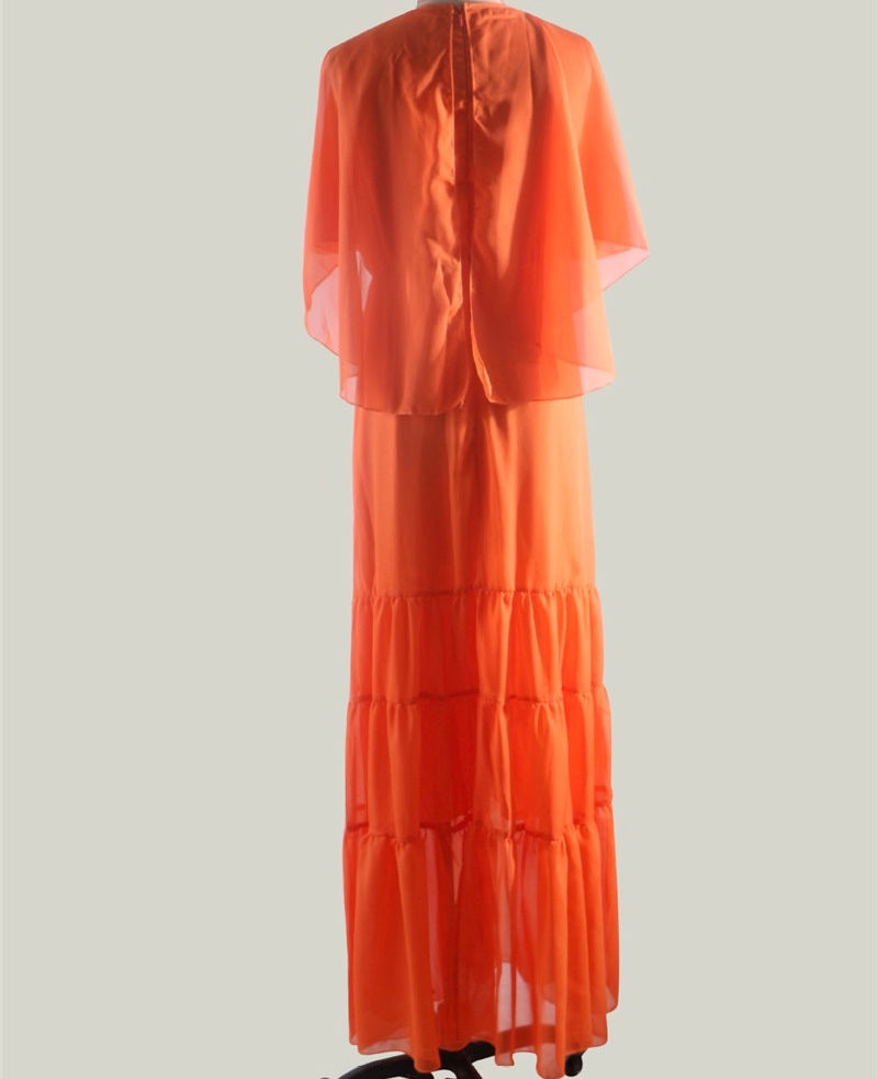 Thumbnail: Vibrant Orange Flared Dress