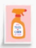 Affiche illustrée Tu es canon, visuel d’un spray orange et fond rose par Taxi Brousse