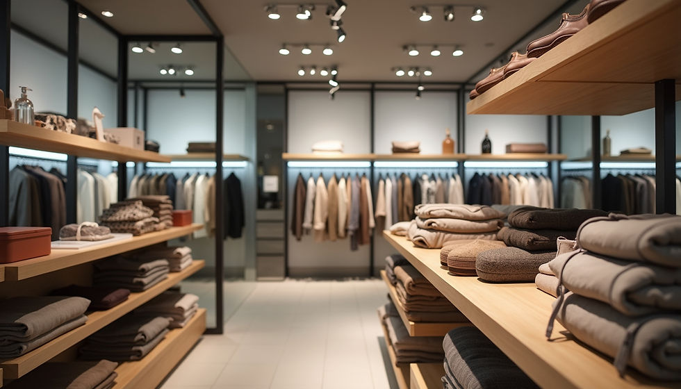 Eye-level view of a modern retail store interior
