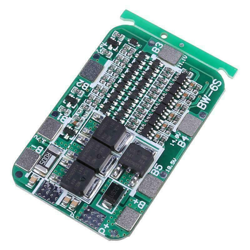 Thumbnail: 6S 15A 24V BMS Protection PCB Board For 6 Packs Li-ion Lithium 18650 Battery