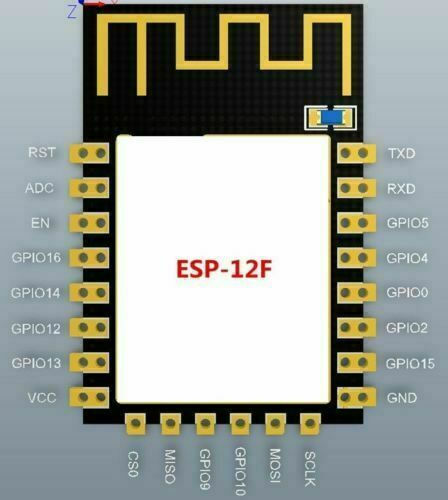 Thumbnail: ESP8266 ESP-12F Serial Wireless WIFI Transceiver Module, UK SELLER FAST DELIVERY