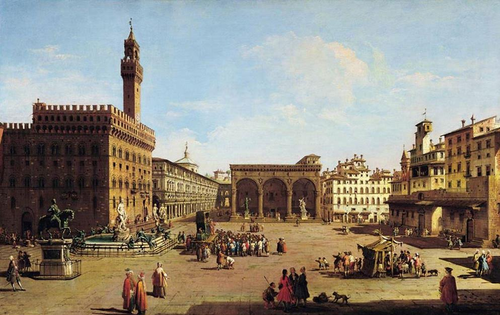 Giuseppe Zocchi - Piaza Della Signoria (Florence)