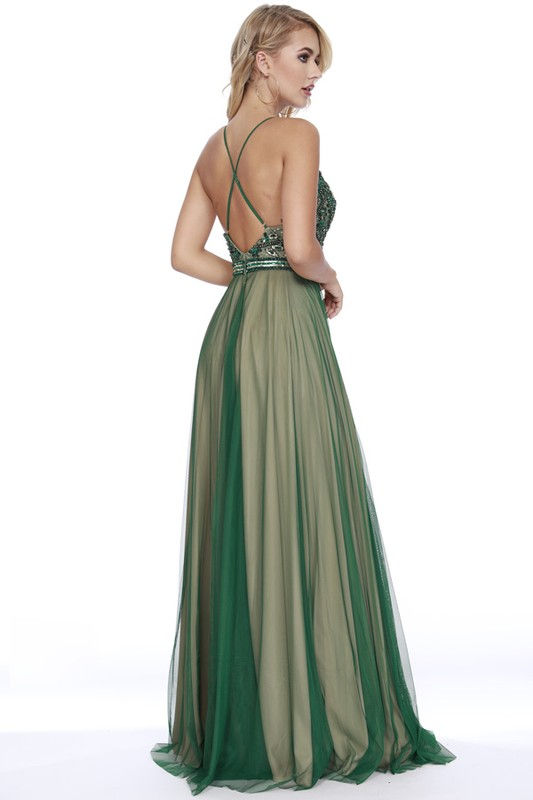 Thumbnail: Embellished Top Shoulder Strap Contrast Dress