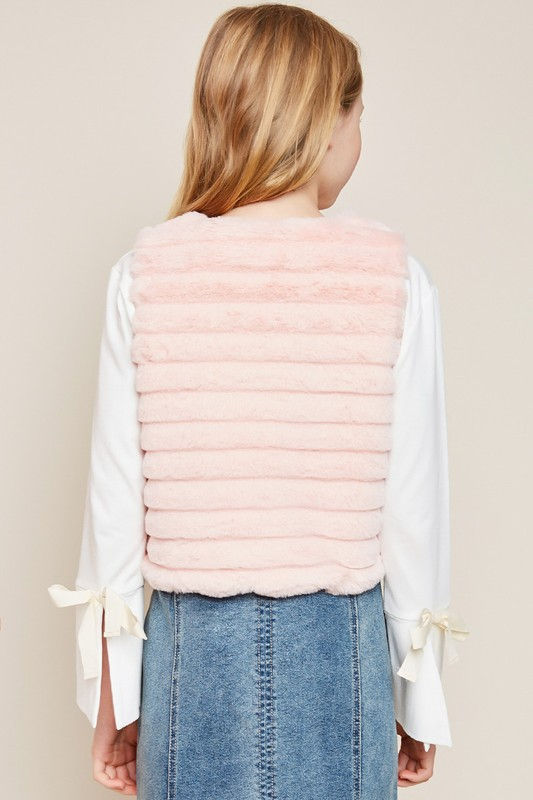 Thumbnail: Kids Fur Vest With Self Tie PKN