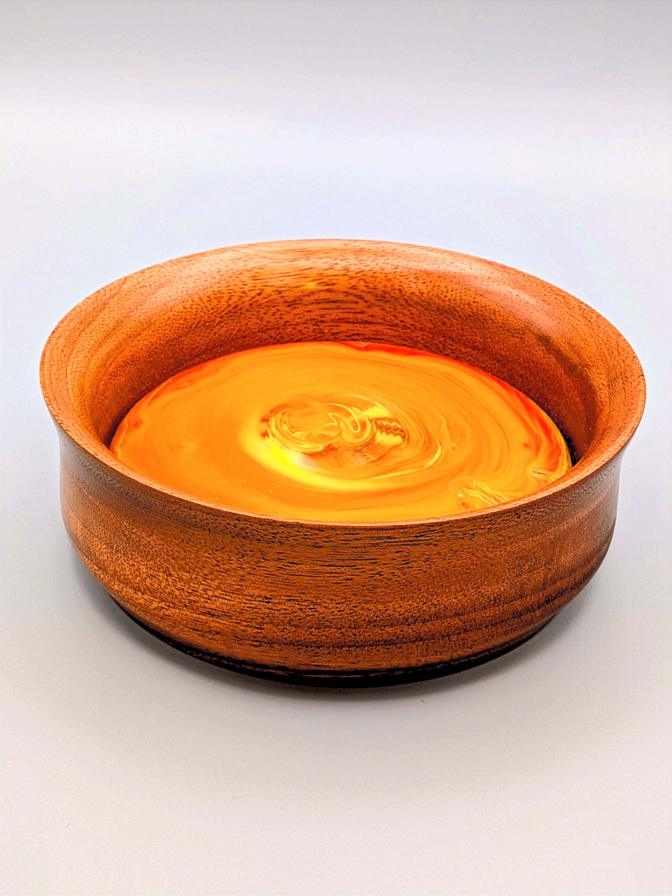 American Red Oak Handturned bowl with glass insert