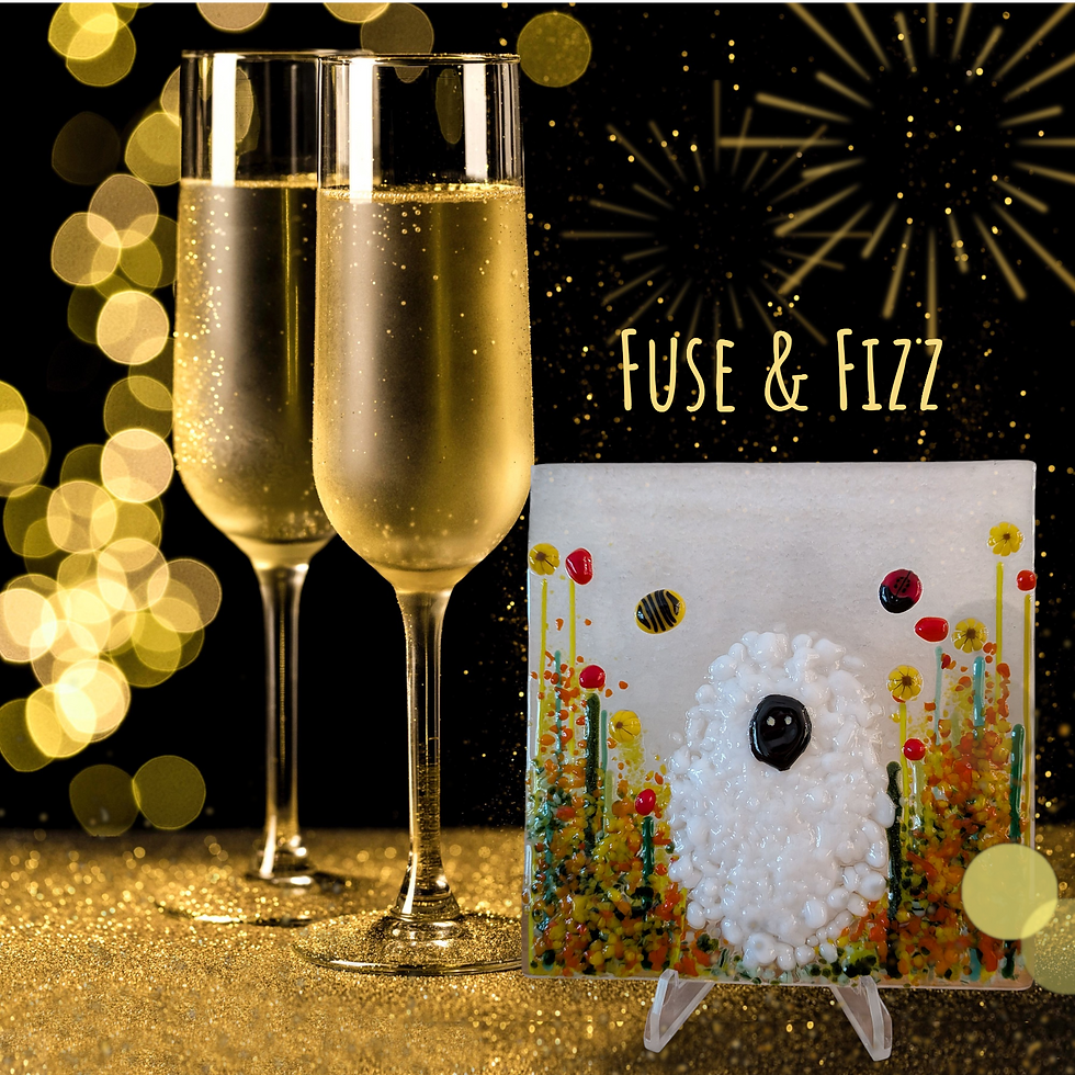 Fuse & Fizz - Sheep in a Meadow Fused Glass Art Panel