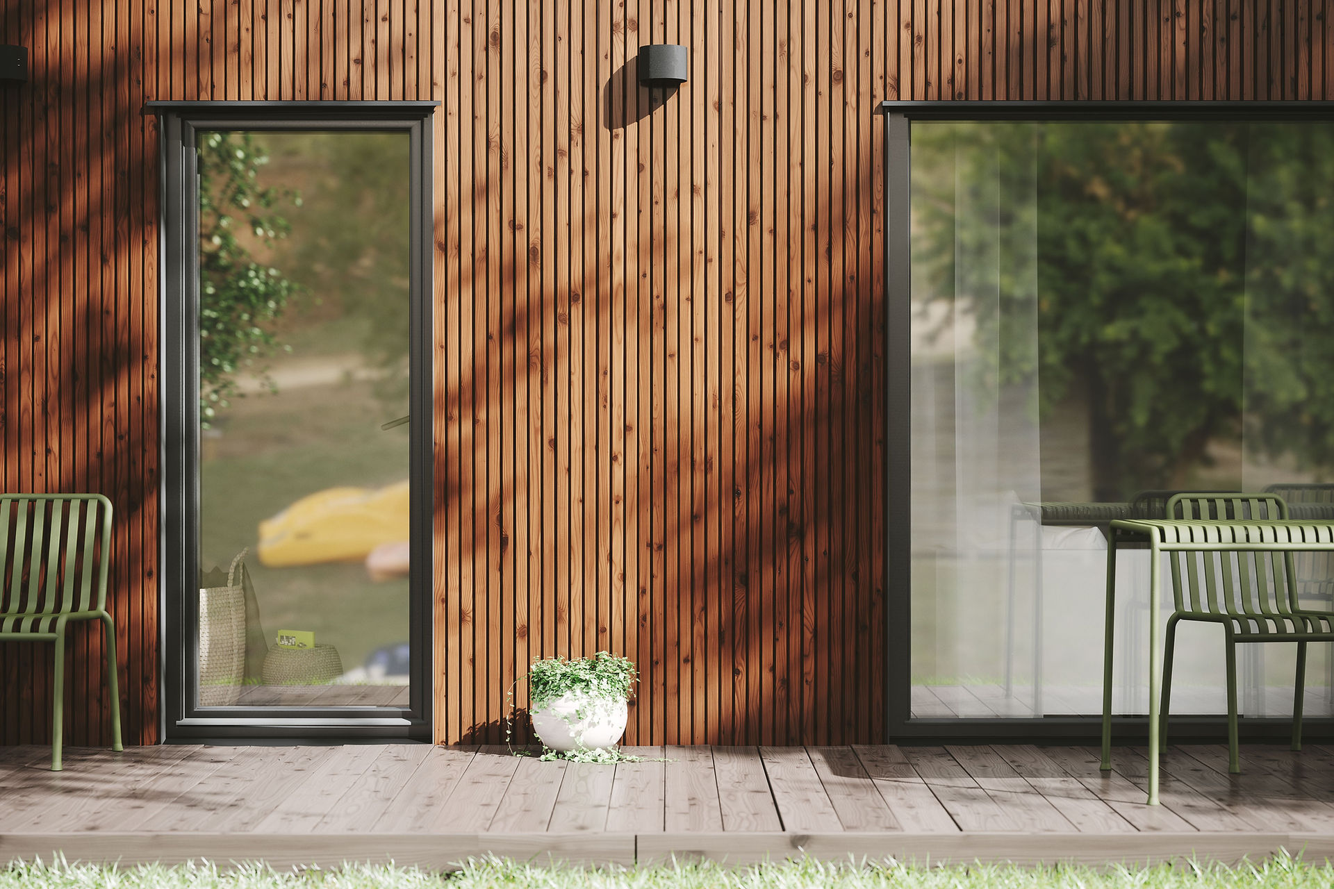 Thermowood Sprice Battens - Vertical Installation - Pine Wood UAE x Thermory