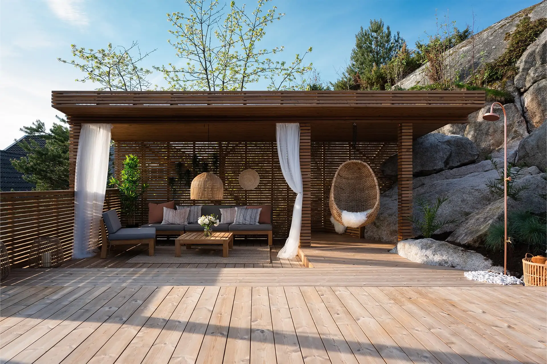 Natural Sustainable Hardwood Decking by Pine Wood UAE