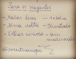 Para os viajantes