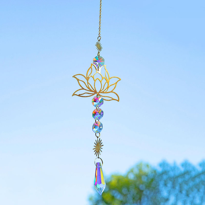Thumbnail: Crystal Lotus Sun Catcher Hanging Ornament