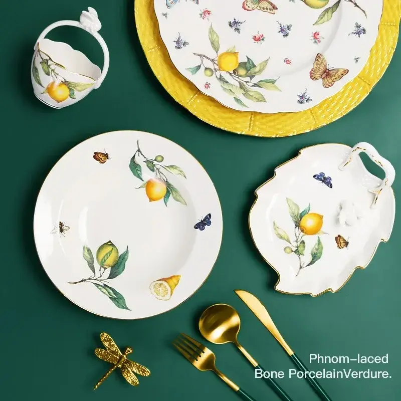 Thumbnail: Luxury Ceramic Dinnerware Collection – Elegant Plates, Cups & Tea Set