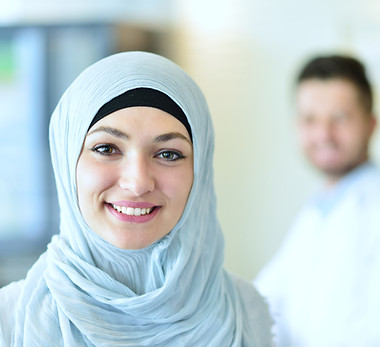 Woman in hijab smiling