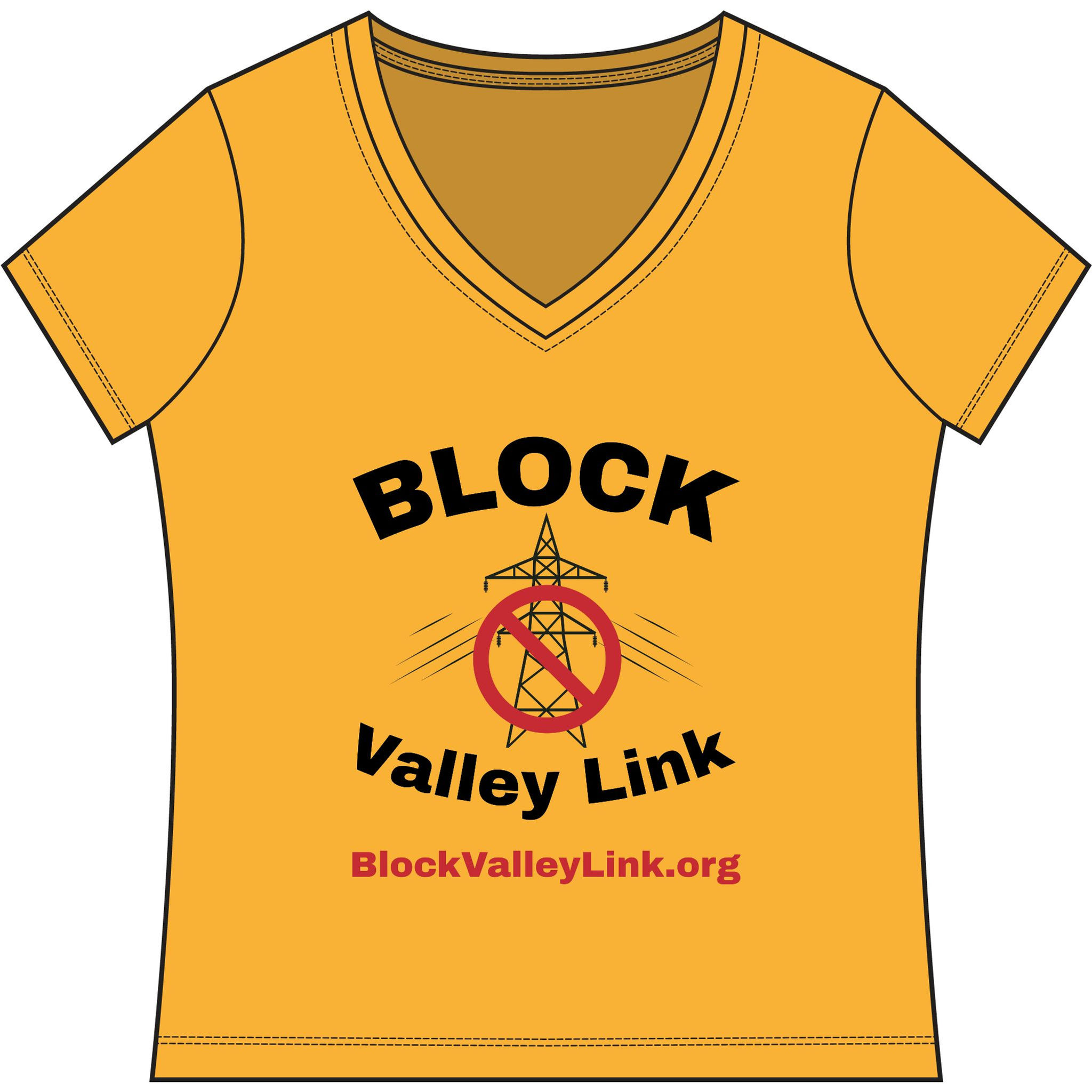 V-Neck Block Valley Link T-Shirt | Stop the Seizure of Private Land