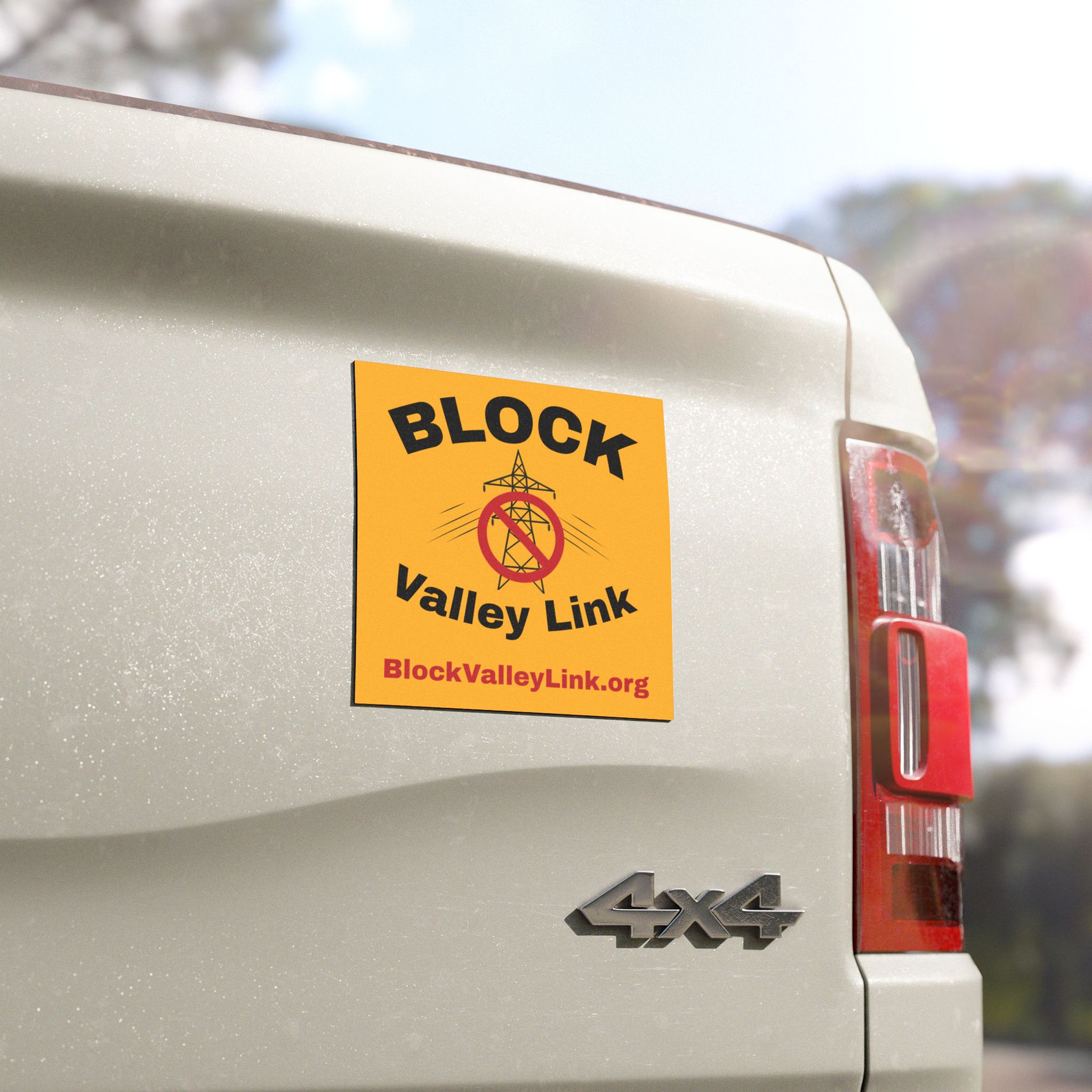 Block Valley Link Car Magnet | No to Private Land Seizure