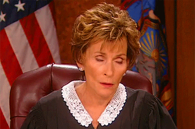 animated gif of Judge Judy rolling her eyes